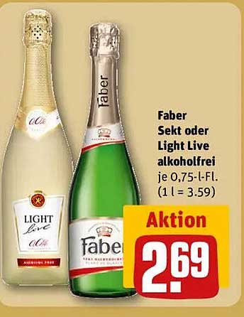 Faber Sekt oder Light Live alkoholfrei je 0,75-l-Fl.