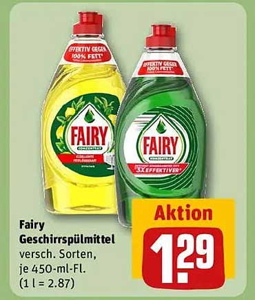 Fairy Geschirrspülmittel, verschiedene Sorten, je 450-ml-Fl.