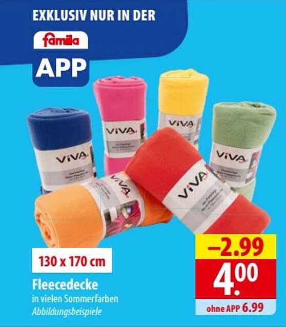 Fleece-Decke 130 x 170 cm in verschiedenen Sommerfarben