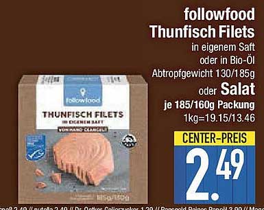 followfood Thunfisch Filets in eigenem Saft oder Bio-Öl