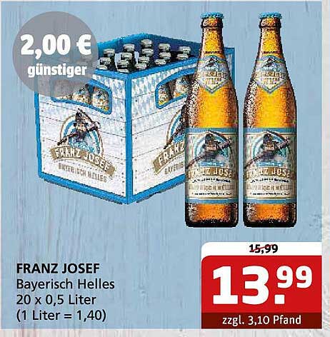 FRANZ JOSEF Bayerisch Helles 20 x 0,5 Liter