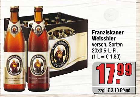 Franziskaner Weissbier 20x0,5-L-Fl.