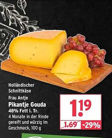 Frau Antje Pikantje Gouda 48% Fett i. Tr. - 100 g