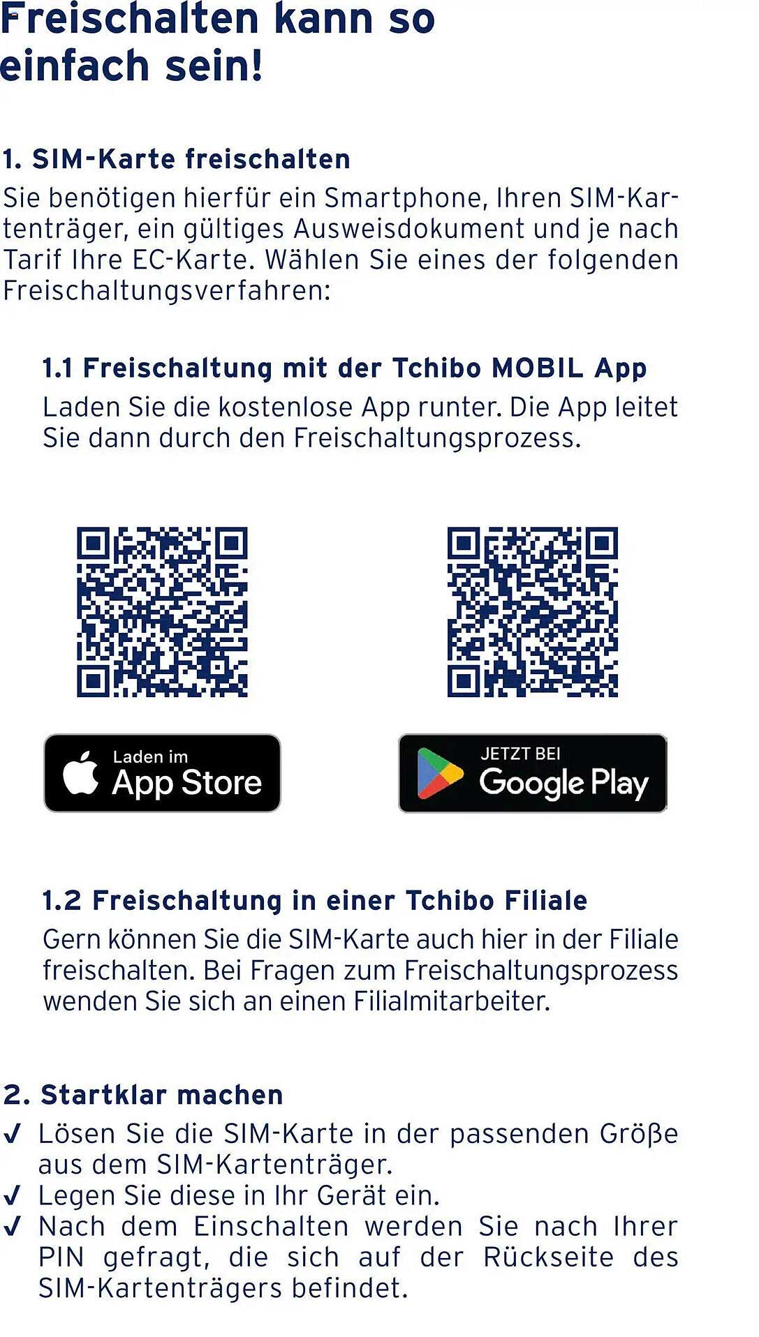 Freischaltung der Tchibo SIM-Karte leicht gemacht
