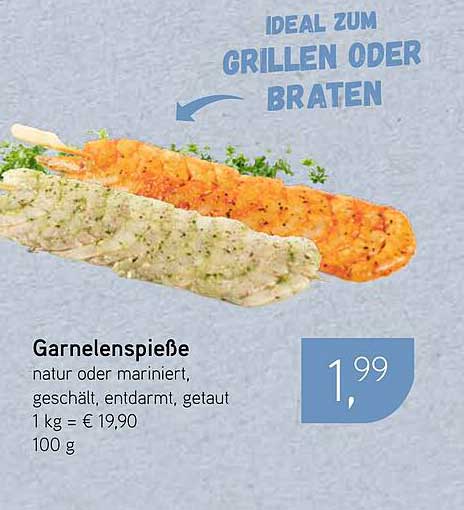 Garnelenspieße - natur oder mariniert