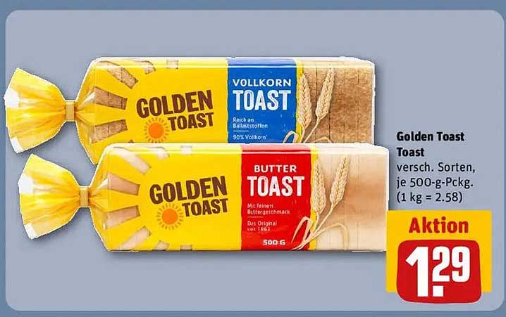 Golden Toast Toast - verschiedene Sorten, je 500-g-Pckg.