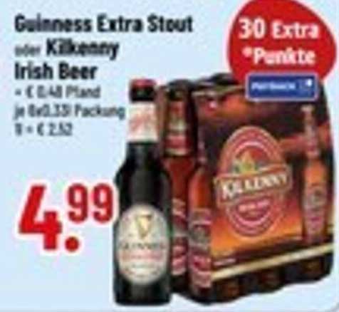 Guinness Extra Stout oder Kilkenny Irish Beer - 6er Pack