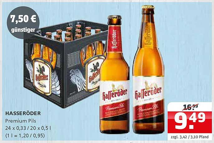 Hasseröder Premium Pils 24 x 0,33 l / 20 x 0,5 l