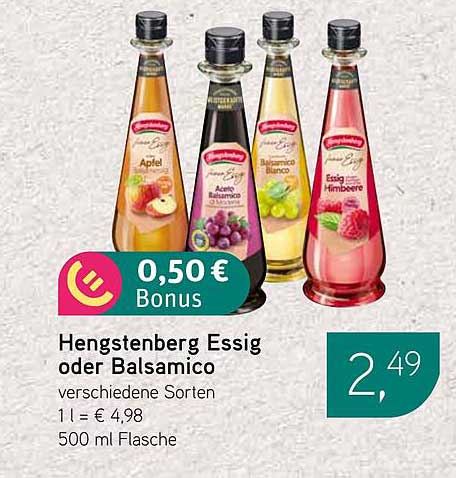 Hengstenberg Essig oder Balsamico - verschiedene Sorten