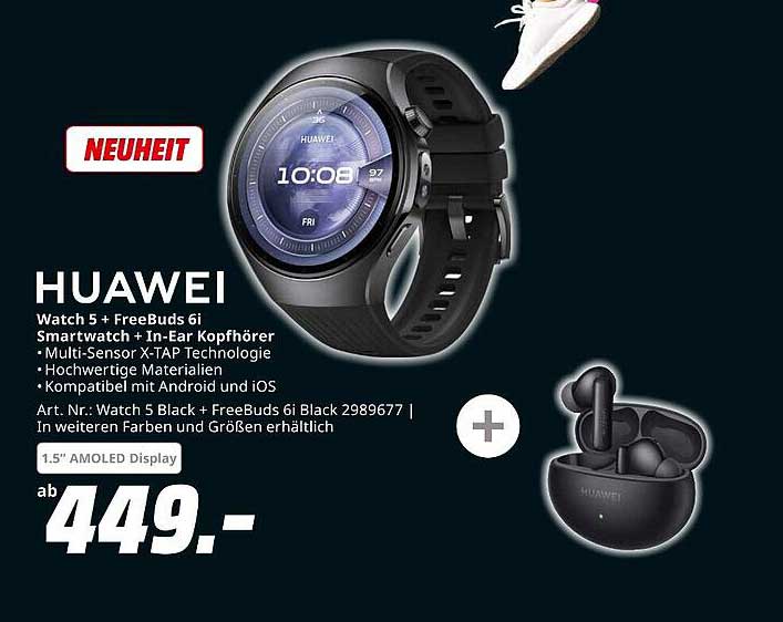 HUAWEI Watch 5 + FreeBuds 6 In-Ear Kopfhörer