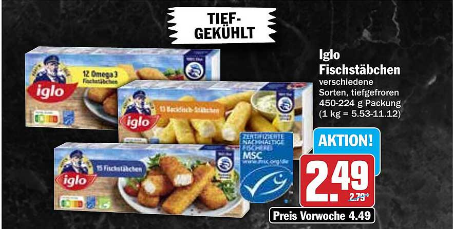 Iglo Fischstäbchen 450-224 g, verschiedene Sorten