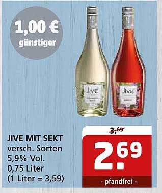JIVE MIT SEKT - 0,75 Liter, Verschiedene Sorten