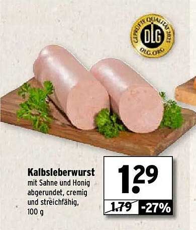 Kalbsleberwurst mit Sahne und Honig, 100 g