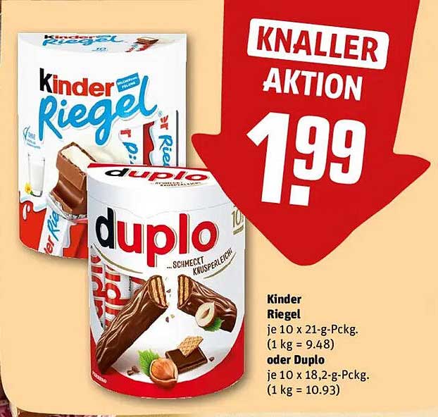 Kinder Riegel und Duplo im Super Angebot!