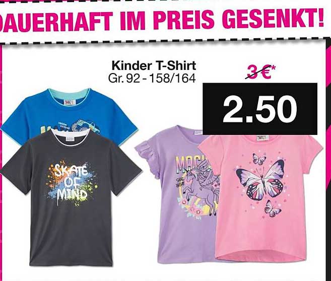 Kinder T-Shirt Gr. 92 - 158/164