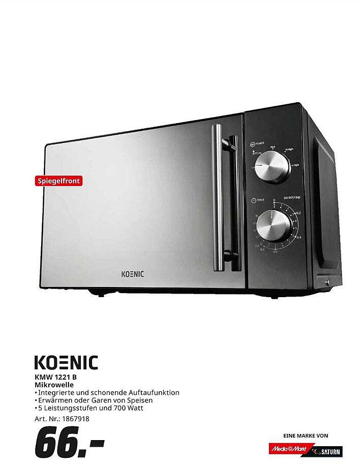 KÖNIG KMW 1221 B Mikrowelle mit integriertem Auftaufunktion