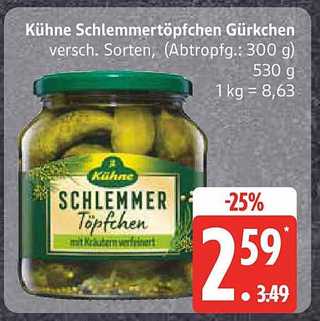 Kühne Schlemmetöpfchen Gurken 530 g