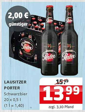 LAUSITZER PORTER Schwarzbier 20 x 0,5 l