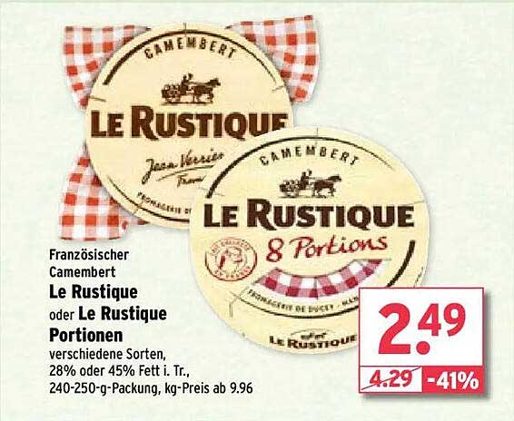 Le Rustique Camembert - Französischer Genuss in Portionen