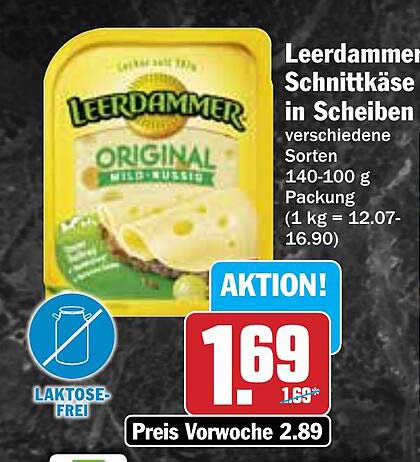 Leerdammer Schnittkäse in Scheiben 140-100 g