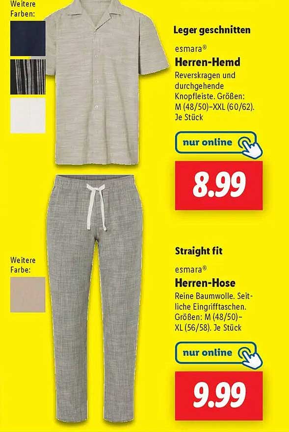 Leger geschnittenes Herren-Hemd und Herren-Hose von esmara®