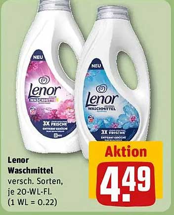 Lenor Waschmittel - verschiedene Sorten, je 20 WL-Fl.