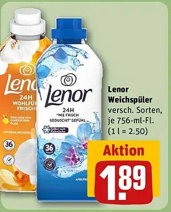 Lenor Weichspüler verschiedene Sorten, 756-ml-Flasche