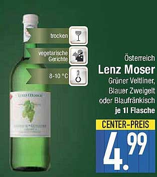 Lenz Moser - Grüner Veltliner, Blauer Zweigelt oder Blaufänkisch je 1l Flasche