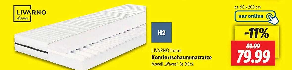LIVARNO home Komfortschaummatratze Modell „Waves“