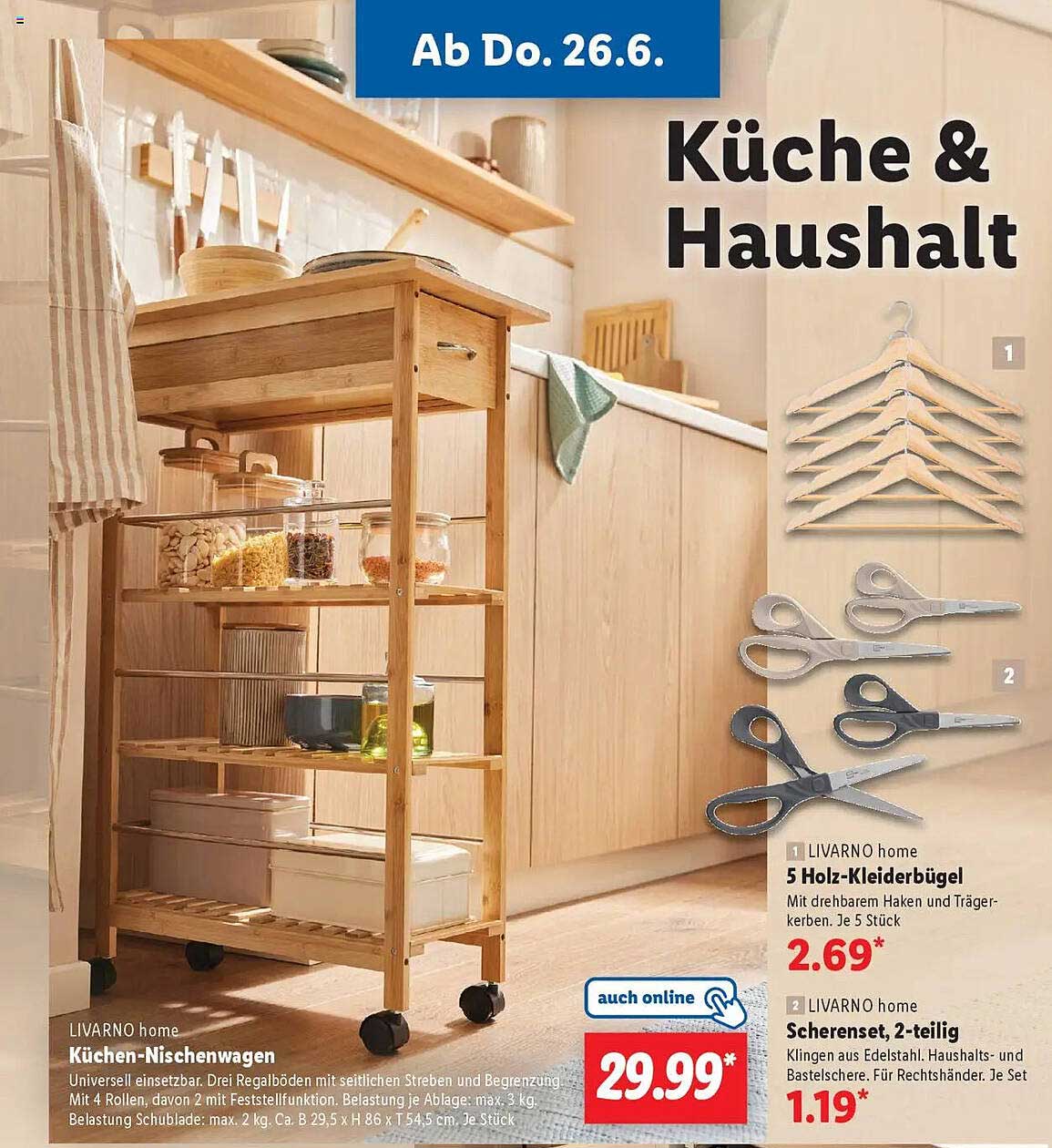 LIVARNO home Küchen-Nischenwagen