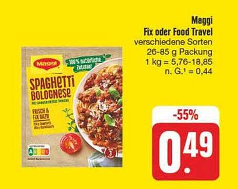 Maggi Spaghetti Bolognese Fix oder Food Travel - verschiedene Sorten