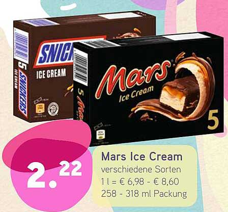 Mars Ice Cream - verschiedene Sorten