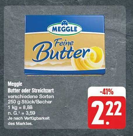 Meggle Feine Butter oder Streichart 250 g