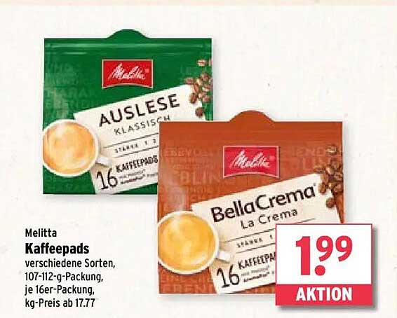 Melitta Kaffee-Pads – Verschiedene Sorten