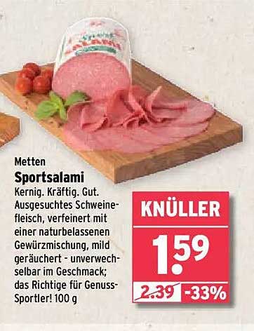 Metten Sportsalami 100 g - Kernig, Kräftig, Gut!