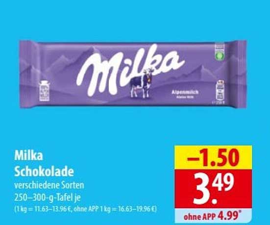 Milka Schokolade verschiedene Sorten 250-300-g-Tafel je
