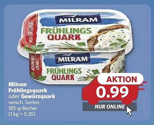 Milram Frühlingsquark oder Gewürzquark - Aktion nur online