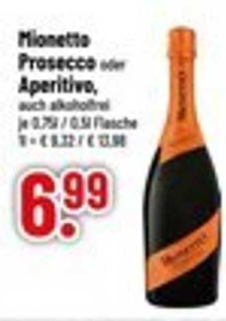 Mionetto Prosecco oder Aperitivo, auch alkoholfrei, je 0,75l / 0,5l Flasche