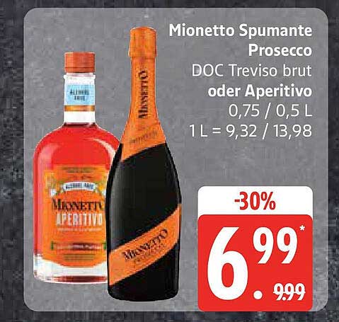 Mionetto Spumante Prosecco DOC Treviso brut oder Aperitivo