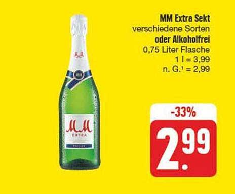 MM Extra Sekt verschiedene Sorten oder Alkoholfrei 0,75 Liter Flasche