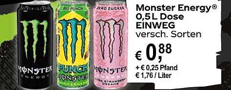 Monster Energy® 0,5 L Dose EINWEG - verschiedene Sorten