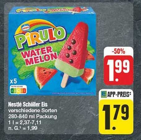 Nestlé Schöller Pirulo Wasser-Melone Eis 5er Pack