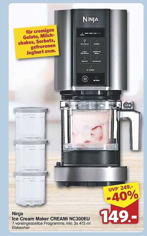 Ninja Ice Cream Maker CREAMi NC300EU - 40% Rabatt!
