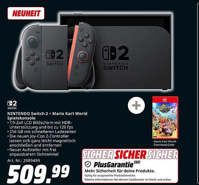 NINTENDO Switch 2 + Mario Kart World Spielekonsole