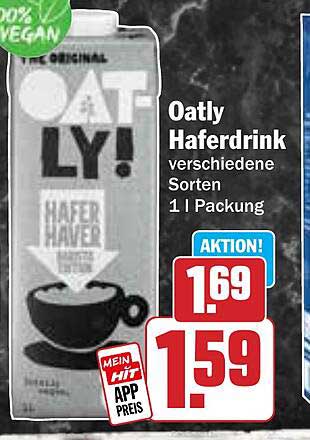 Oatly Haferdrink verschiedene Sorten 1 l Packung
