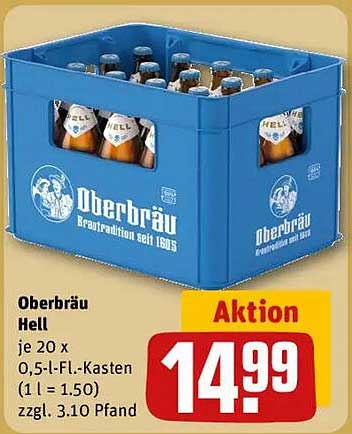 Oberbräu Hell - 20 x 0,5-Liter-Flaschen