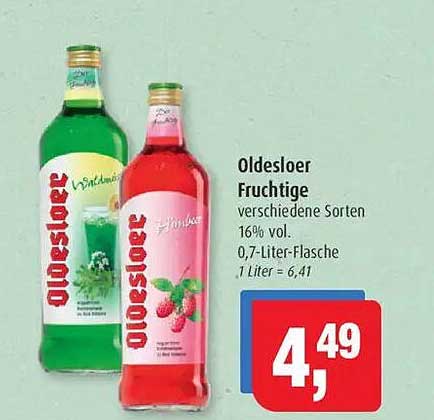Oldesloer Fruchtige 0,7-Liter-Flasche - verschiedene Sorten 16% vol