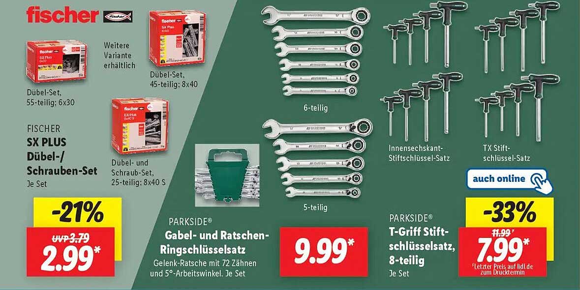 Parkside Gabel- und Ratschen-Ringschlüsselsatz, 5-teiliger Satz