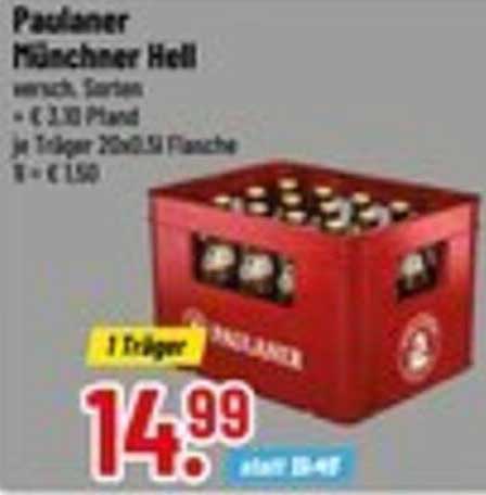 Paulaner Münchner Hell 20x0,5L - ab 14,99 €