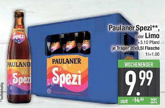 Paulaner Spezi 20x0,5L Träger